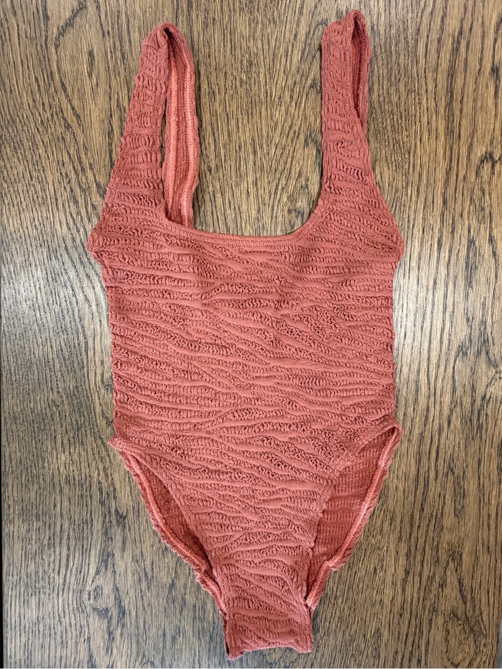 bond-eye Australia Crinkle One Piece Swimsuit • One Size • Terracotta/Rust
